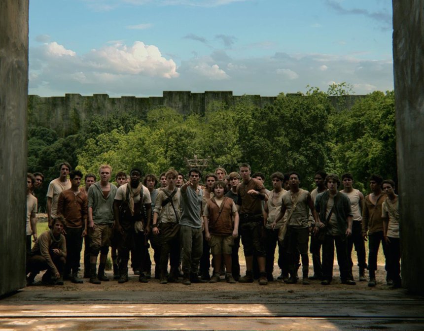 Full cast scene from "The Maze Runner." (Photo courtesy 20th Century Fox/MCT)